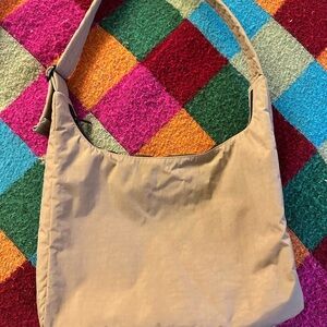 BAGGU Taupe Nylon Shoulder Bag
